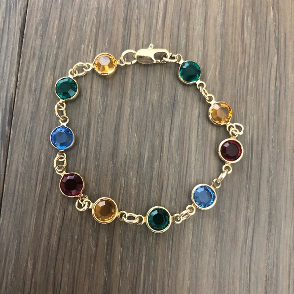 Other - HP Girls gold plated colorful crystal bracelet